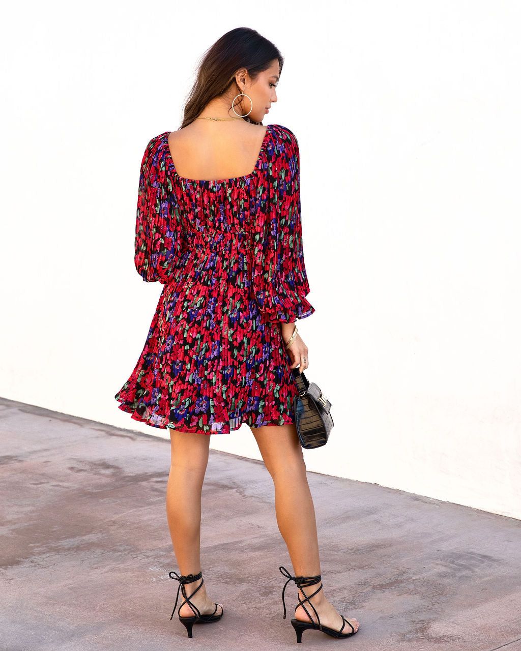 Perfect Lover Floral Pleated Babydoll Dress sold by Vici product image thumbnail 4