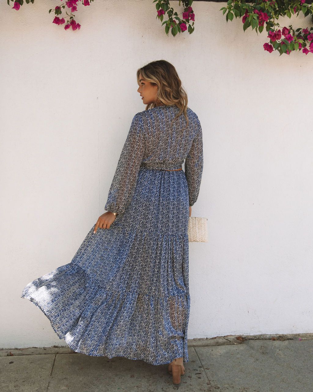 Scenery Printed Tie Front Crop Blouse - Navy - FINAL SALE sold by Vici product image thumbnail 2