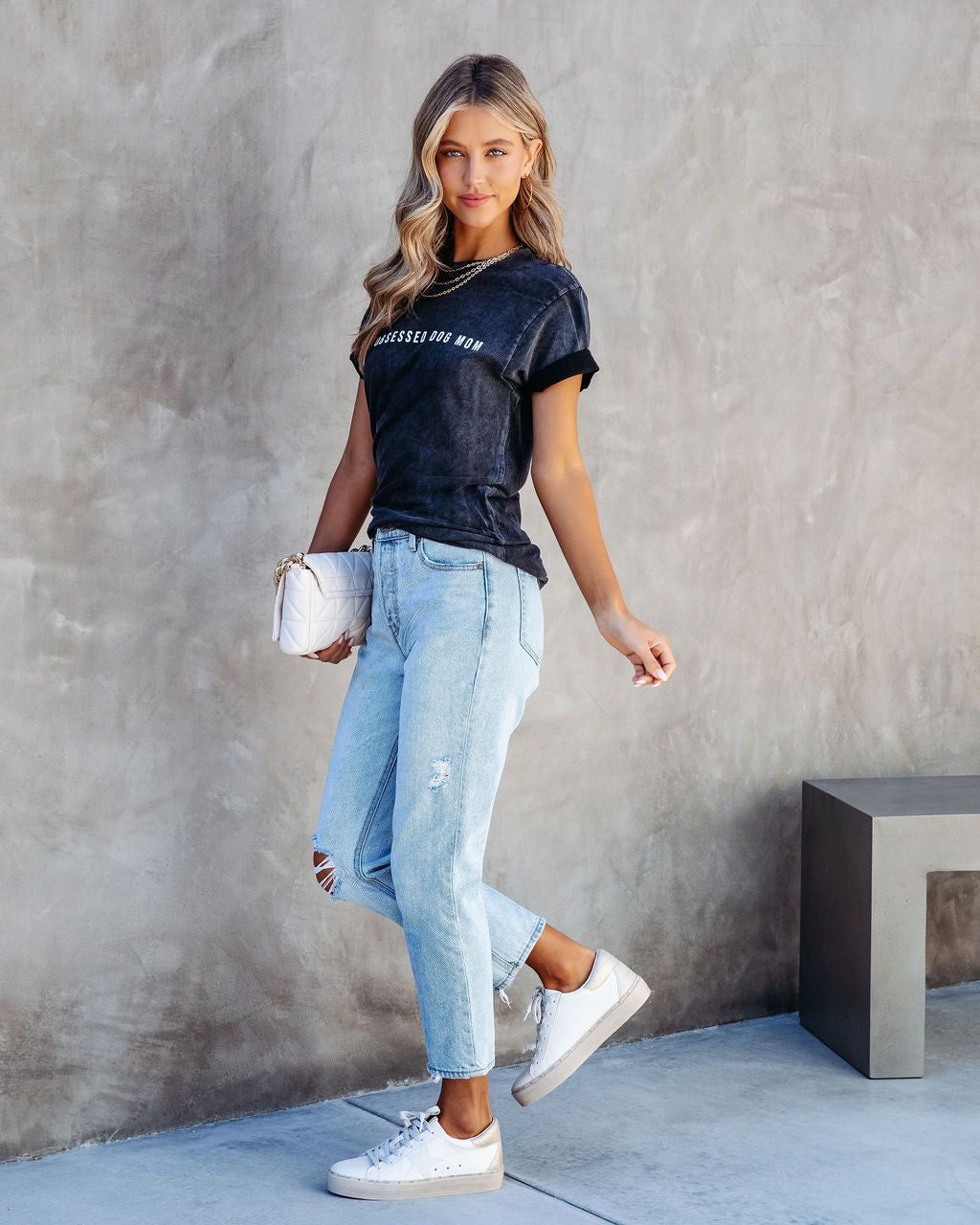 Obsessed Dog Mom Cotton Tee - Charcoal - FINAL SALE sold by Vici product image thumbnail 5