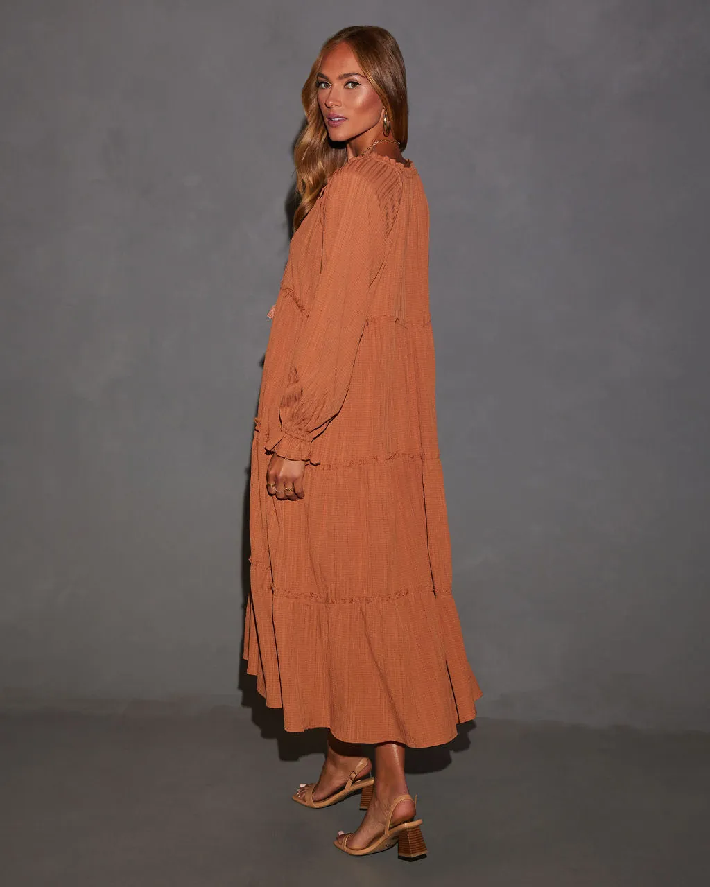 Tessy Tiered Cotton Maxi Dress sold by Vici product image thumbnail 4