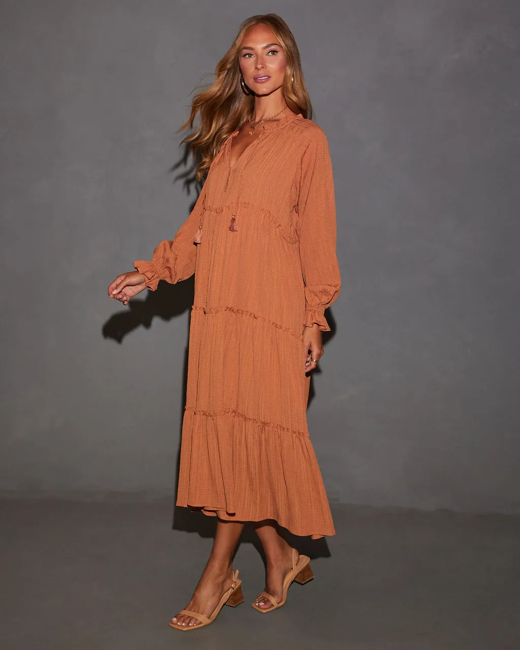 Tessy Tiered Cotton Maxi Dress sold by Vici product image thumbnail 3