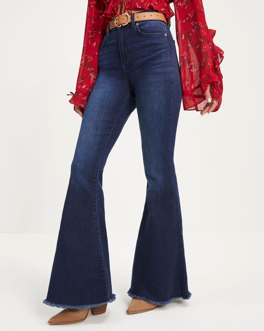 Astrid High Rise Stretch Flare Jeans sold by Vici product image thumbnail 4