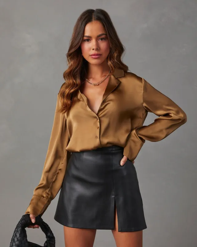 Ellery Satin Button Down Top sold by Vici