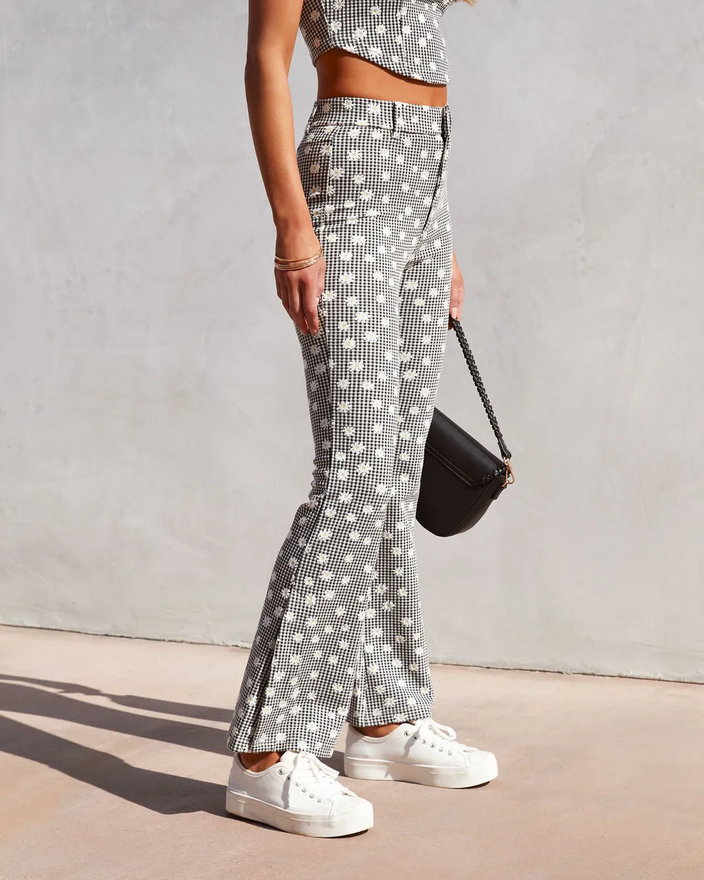 All About Spring Daisy Gingham Split Hem Pants sold by Vici product image thumbnail 2