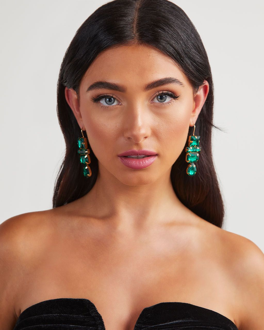 Deco Gem Drop Earrings - Emerald sold by Vici product image thumbnail 4