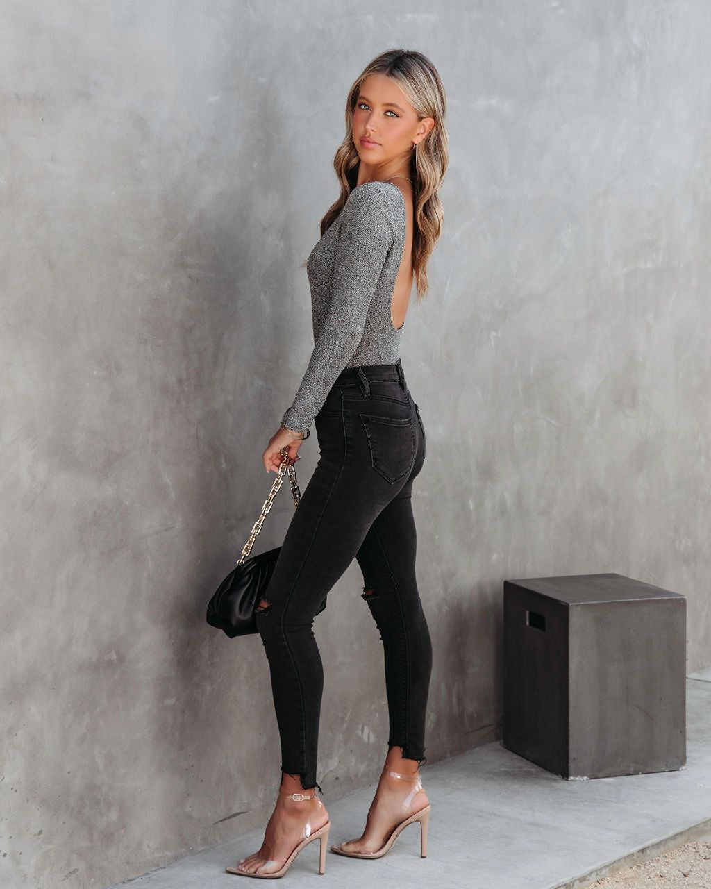 Social Queen Metallic Knit Bodysuit - FINAL SALE sold by Vici product image thumbnail 6