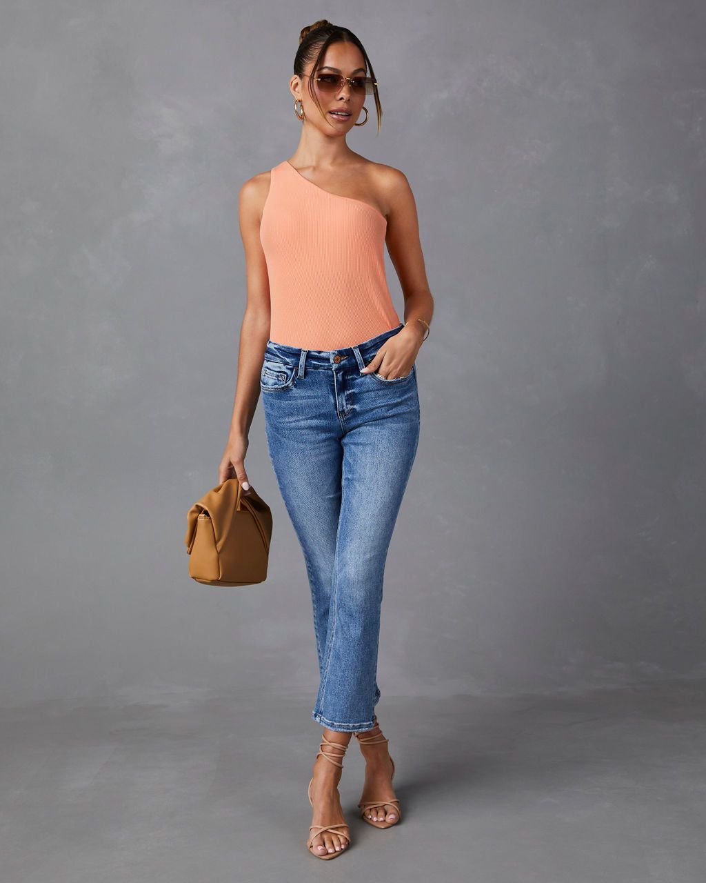 May Mid Rise Cropped Flare Jeans - Medium Wash - SALE sold by Vici product image thumbnail 6