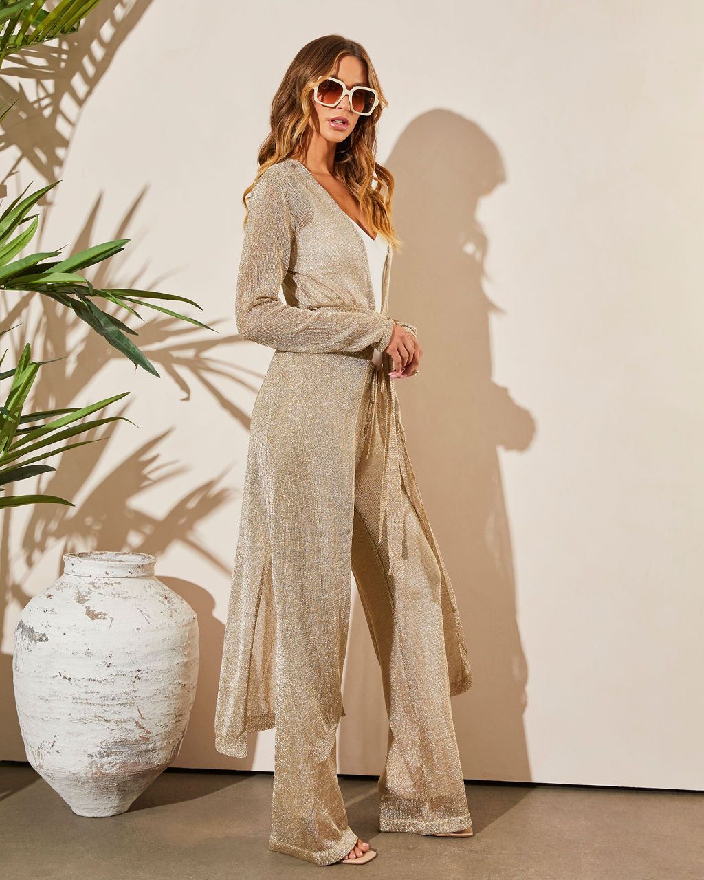 Shamira Semi Sheer Robe - Gold - FINAL SALE sold by Vici product image thumbnail 4