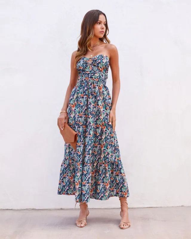 Hidden Paradise Floral Tiered Midi Dress - FINAL SALE sold by Vici