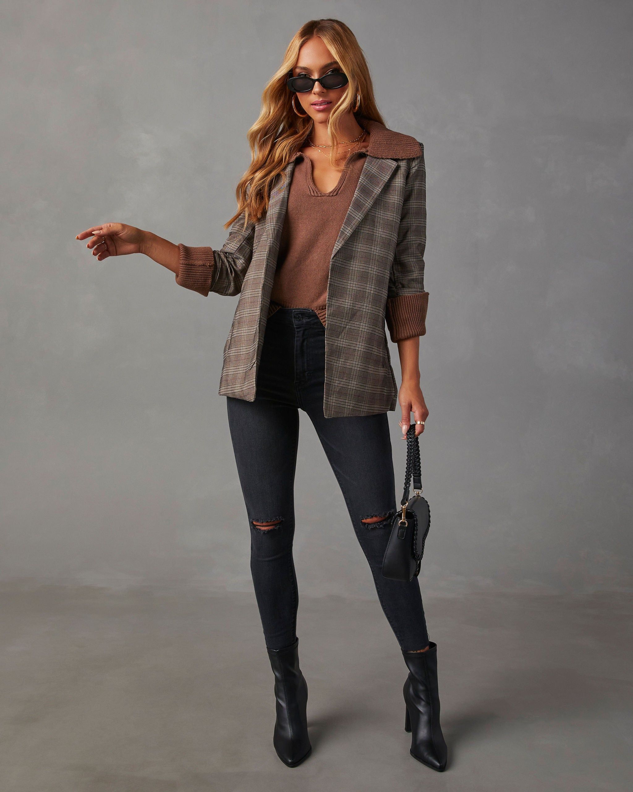 Avaleigh Collared Pullover Sweater - Mocha sold by Vici product image thumbnail 6
