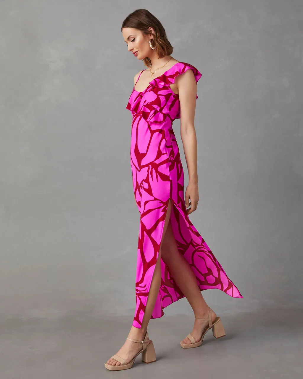 Tallula One Shoulder Ruffled Maxi Dress sold by Vici product image thumbnail 4