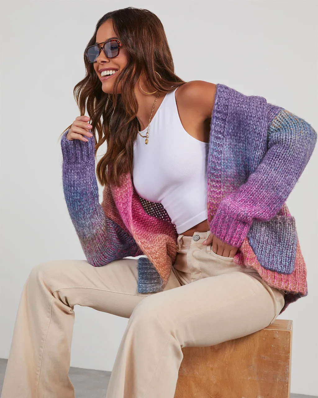 Halsey Marled Open Front Cardigan sold by Vici product image thumbnail 4