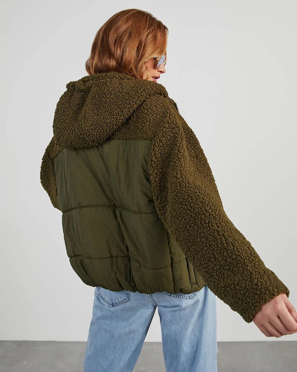 Cabin Vibes Sherpa Contrast Puffer Jacket sold by Vici product image thumbnail 4