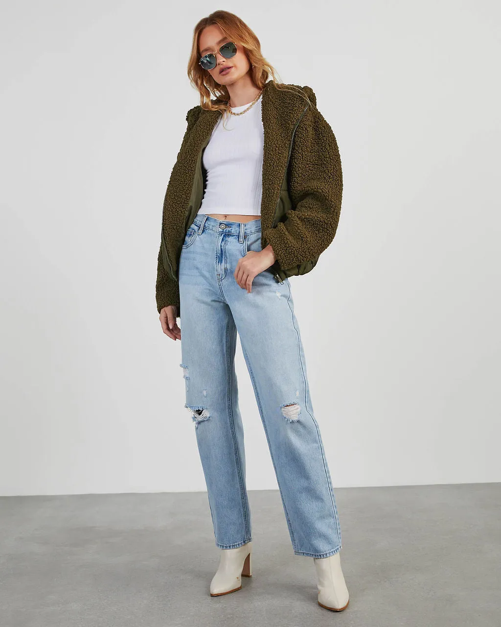 Cabin Vibes Sherpa Contrast Puffer Jacket sold by Vici product image thumbnail 2