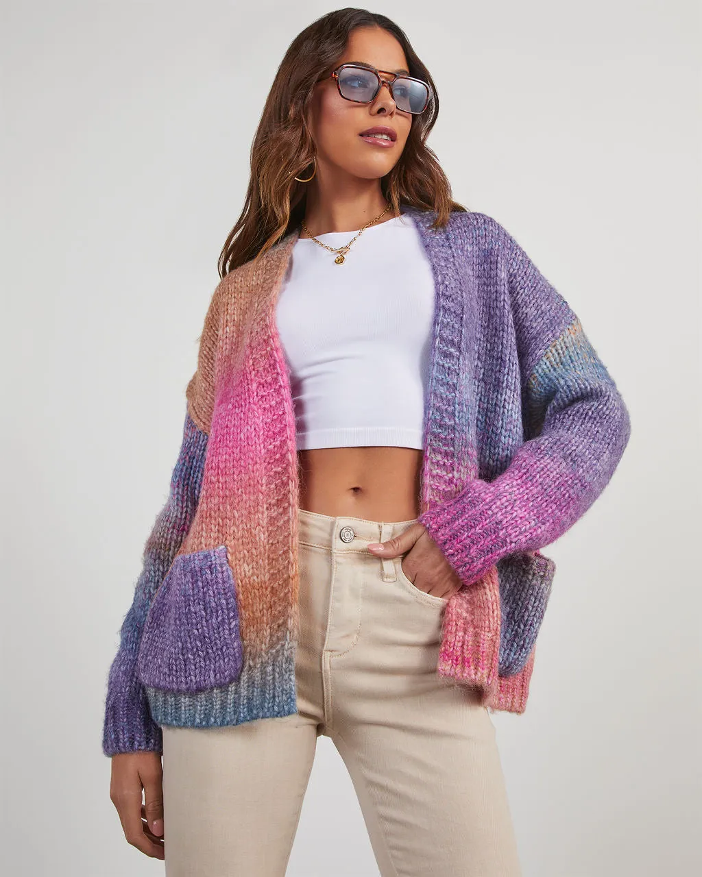Halsey Marled Open Front Cardigan sold by Vici product image thumbnail 3