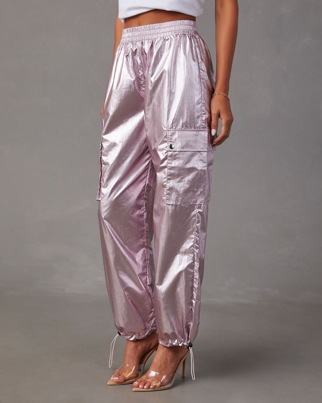 Sweet And Glitzy Metallic Cargo Joggers sold by Vici product image thumbnail 3