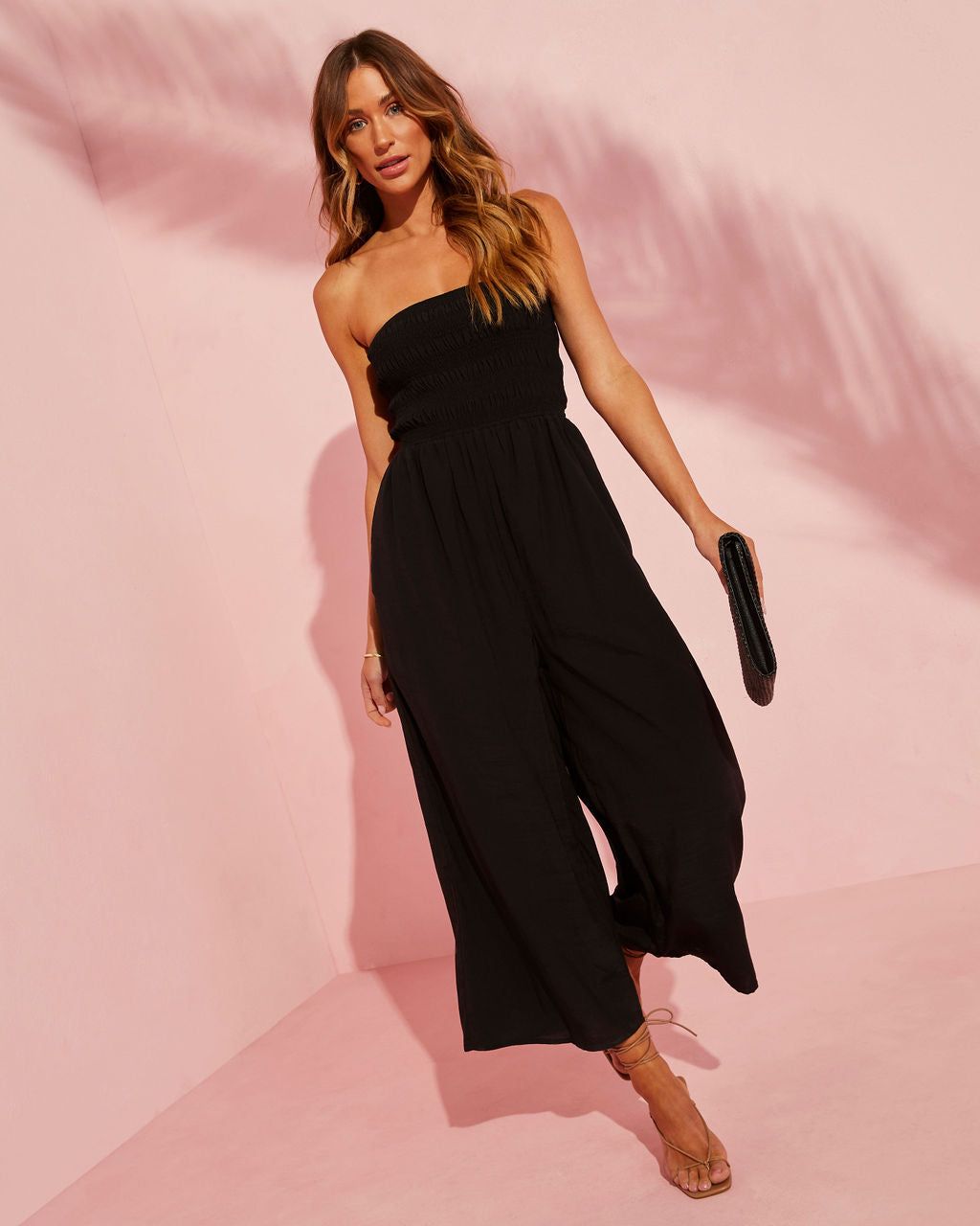 Infinity Smocked Strapless Jumpsuit sold by Vici product image thumbnail 5
