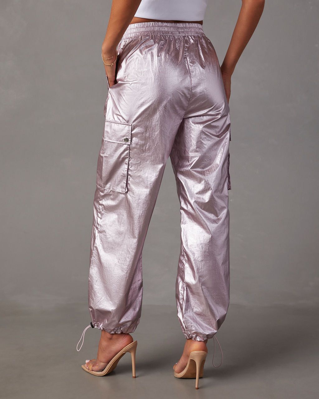 Sweet And Glitzy Metallic Cargo Joggers sold by Vici product image thumbnail 4