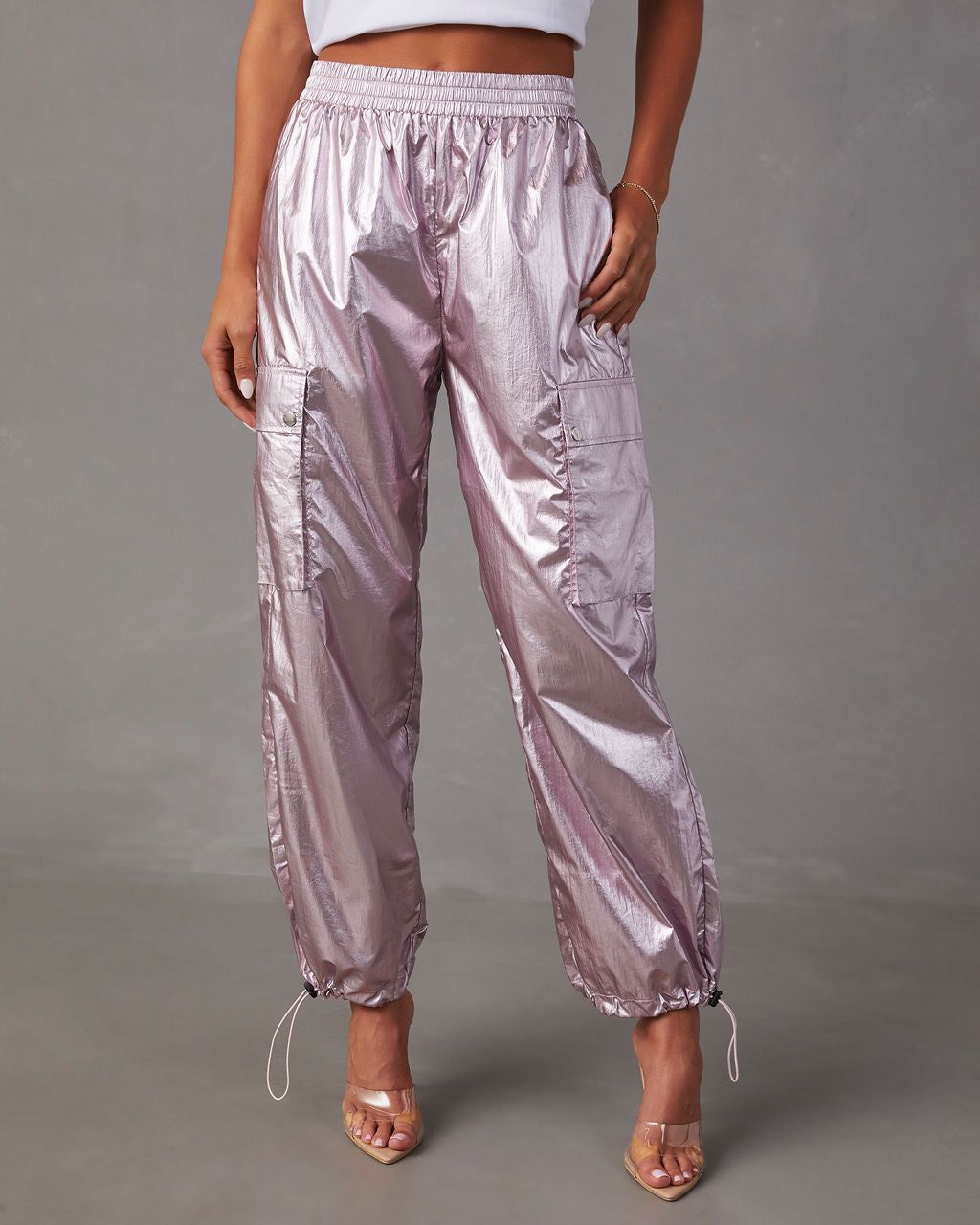 Sweet And Glitzy Metallic Cargo Joggers sold by Vici product image thumbnail 2