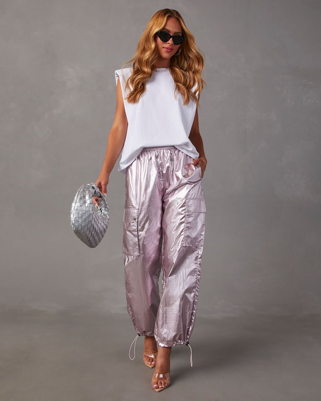 Sweet And Glitzy Metallic Cargo Joggers sold by Vici product image thumbnail 5