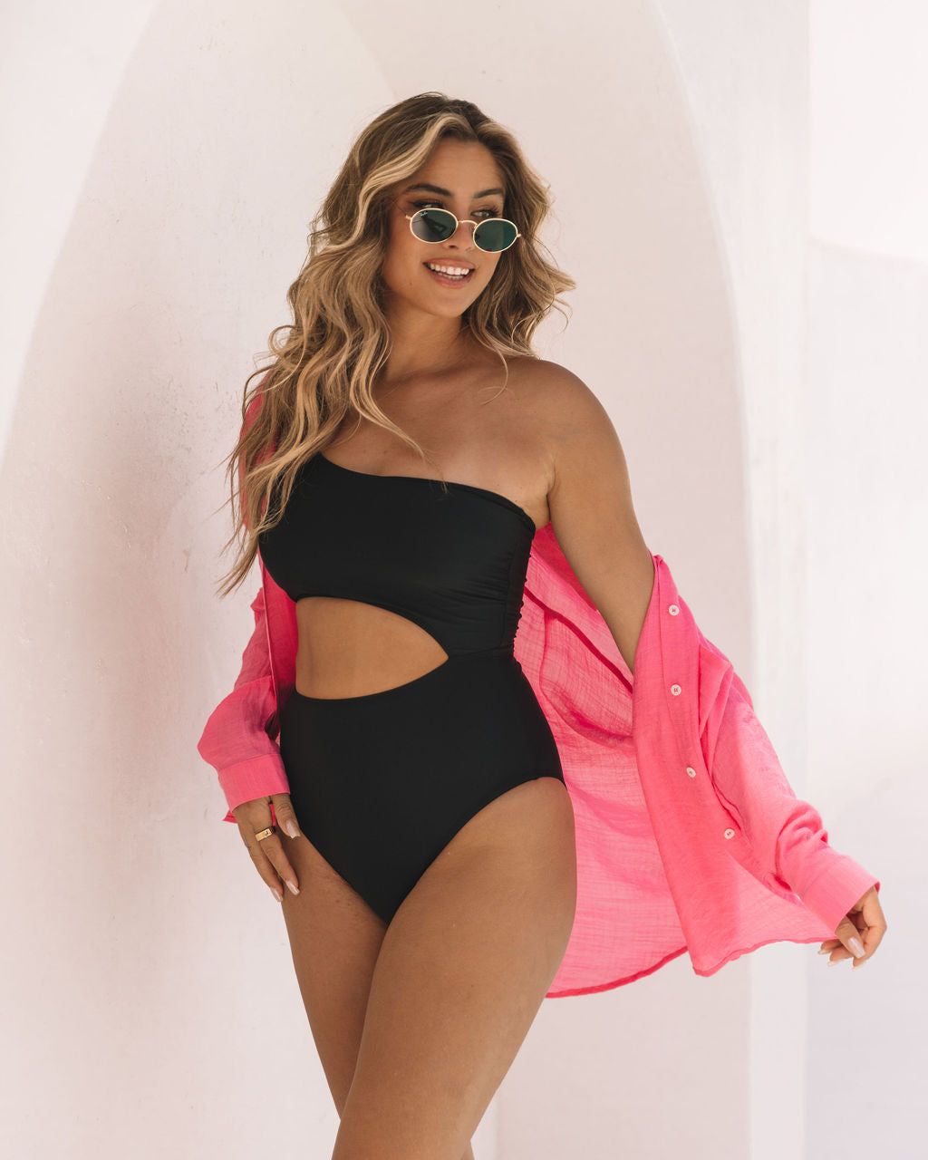 Venice One Shoulder Cutout One Piece Swimsuit- Black - FINAL SALE sold by Vici product image thumbnail 3