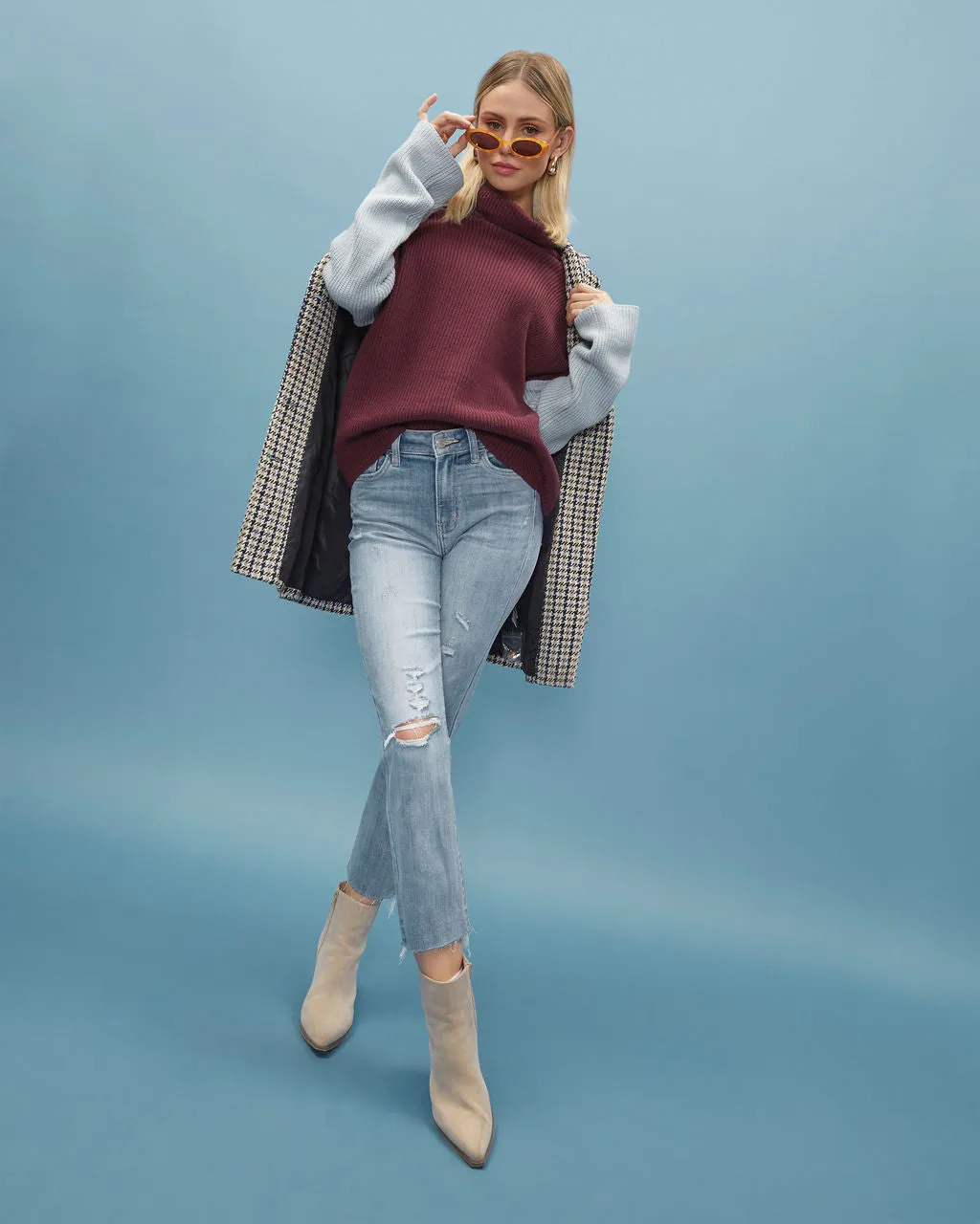 Joyous Occasion Colorblock Turtleneck Sweater sold by Vici product image thumbnail 3