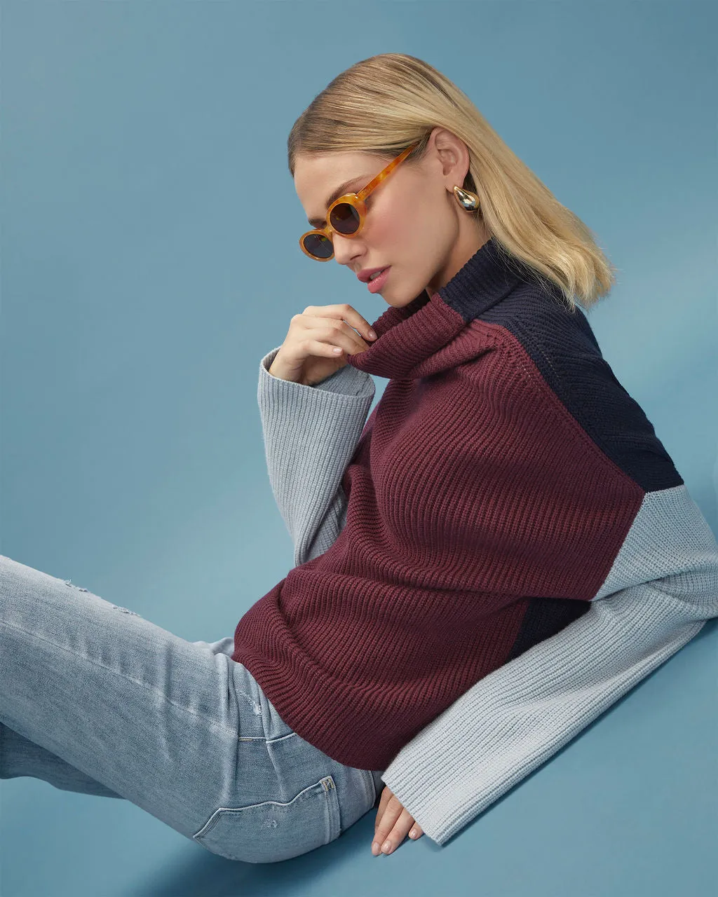 Joyous Occasion Colorblock Turtleneck Sweater sold by Vici product image thumbnail 2