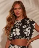 Paola Printed Short Sleeve Top sold by Vici