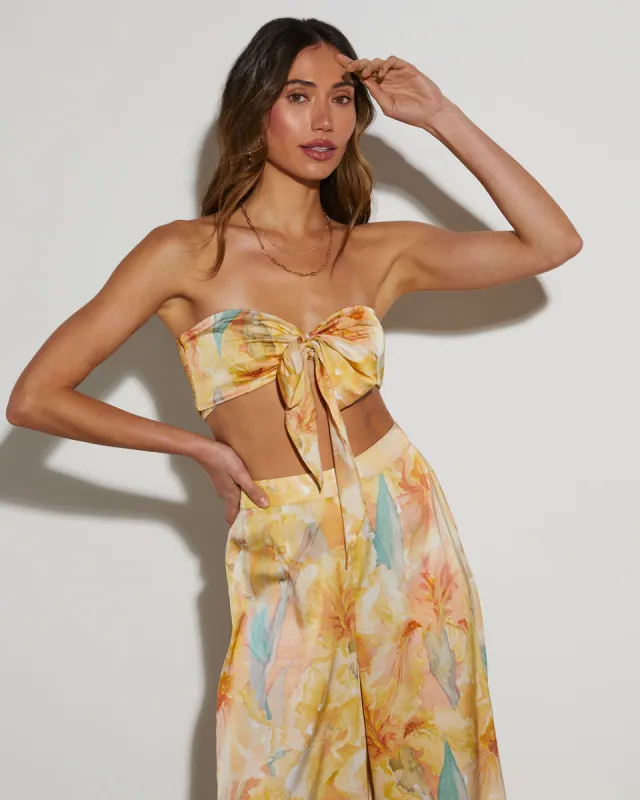 Calypso Tropical Wrap Crop Top sold by Vici