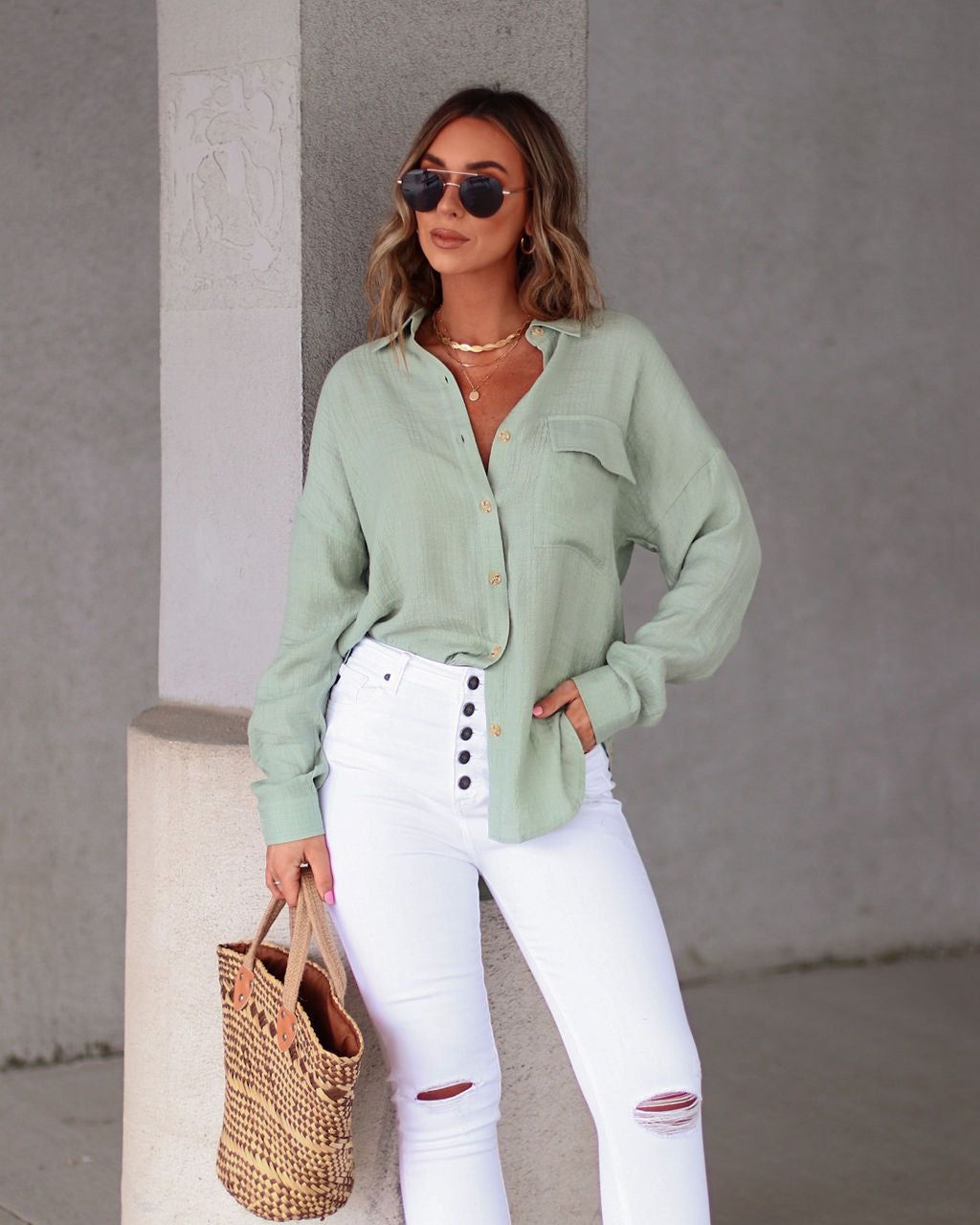 All About Sunshine Button Down Top sold by Vici product image thumbnail 2