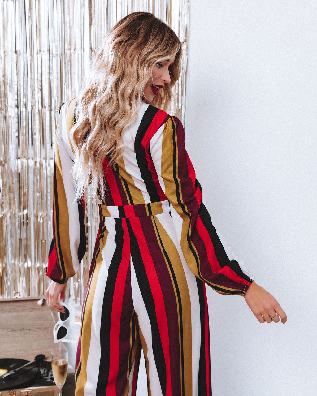 Prunella Striped Tie Front Cutout Jumpsuit - FINAL SALE sold by Vici product image thumbnail 9