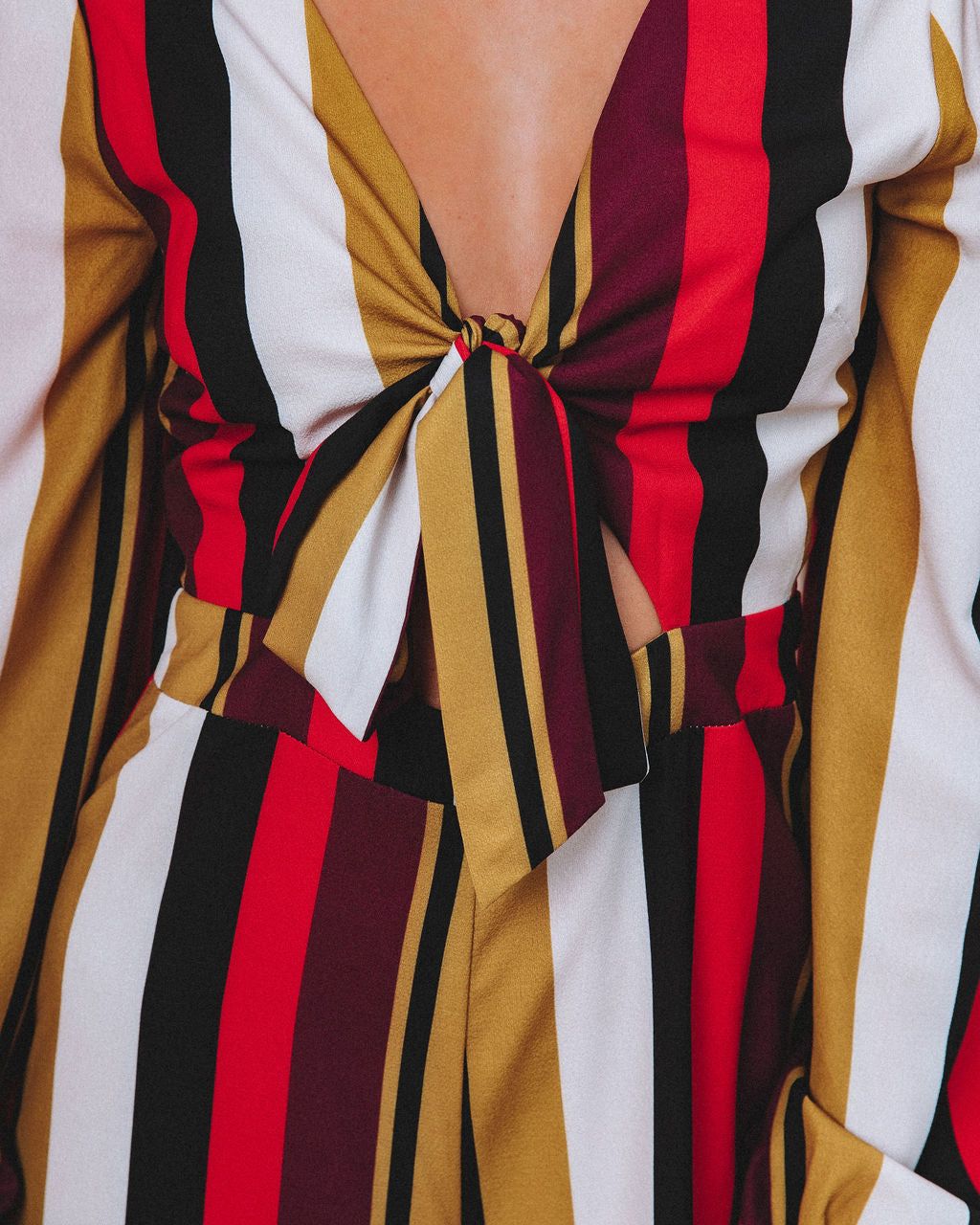 Prunella Striped Tie Front Cutout Jumpsuit - FINAL SALE sold by Vici product image thumbnail 4
