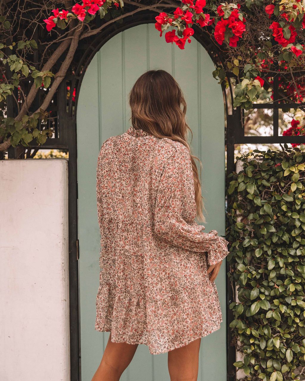 Aara Floral Tiered Babydoll Dress - Beige Multi - FINAL SALE sold by Vici product image thumbnail 2