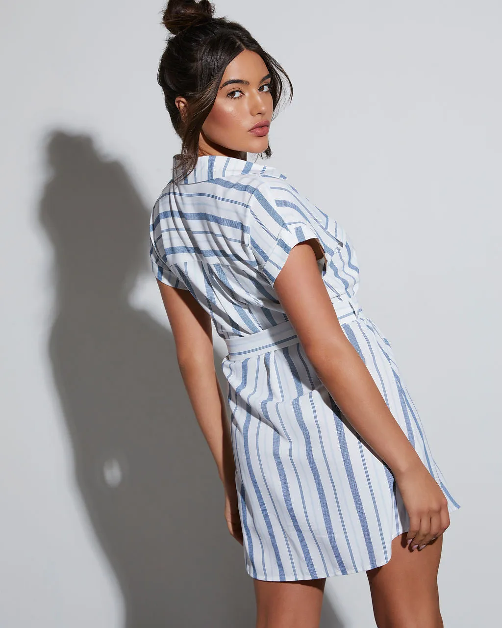 Sea Breeze Tie Waist Mini Dress sold by Vici product image thumbnail 4