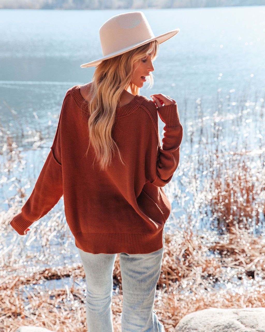 Bonnie Cotton Relaxed Knit Sweater - Camel - FINAL SALE sold by Vici product image thumbnail 2