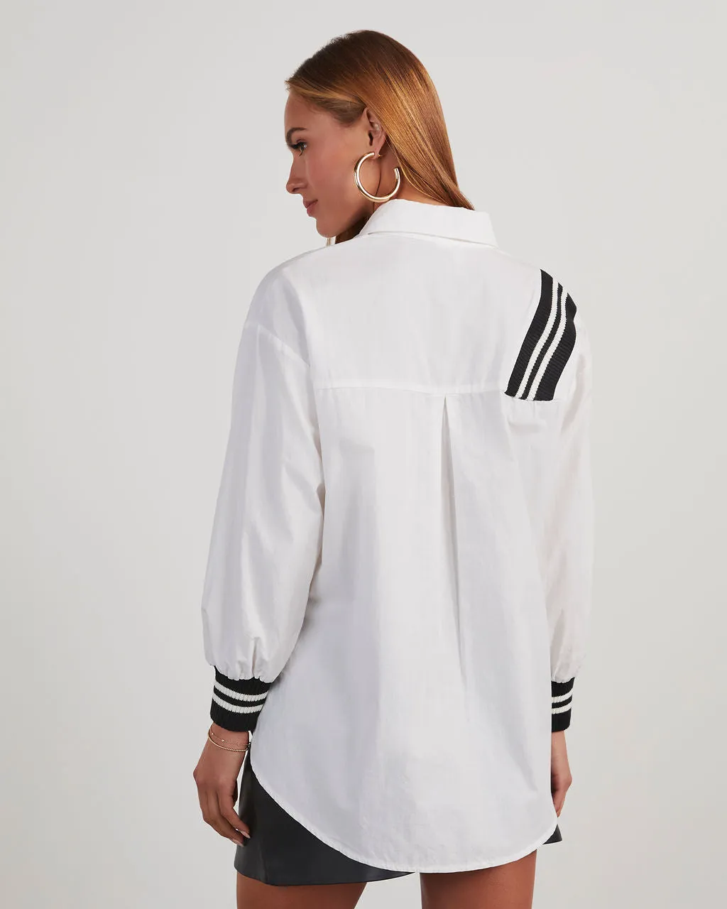 Hastings Varsity Stripe Button Down Top sold by Vici product image thumbnail 4