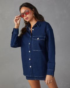 Kady Oversized Denim Jacket sold by Vici
