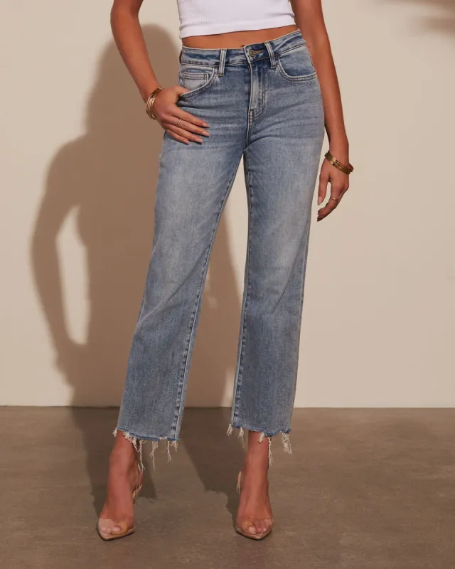 Deep Trance Cropped Straight Leg Jeans sold by Vici