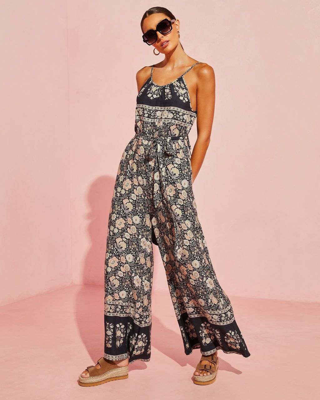 Hewitt Floral Wide Leg Jumpsuit - Black/Multi - FINAL SALE sold by Vici product image thumbnail 7