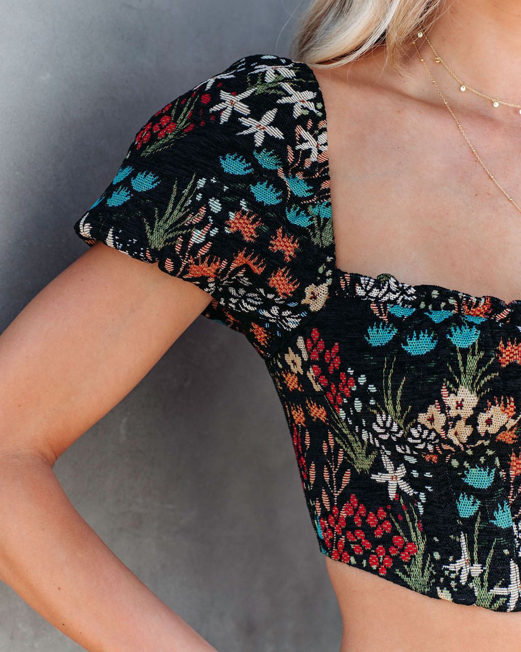 Orchards Beauty Puff Sleeve Crop Top - FINAL SALE sold by Vici product image thumbnail 4