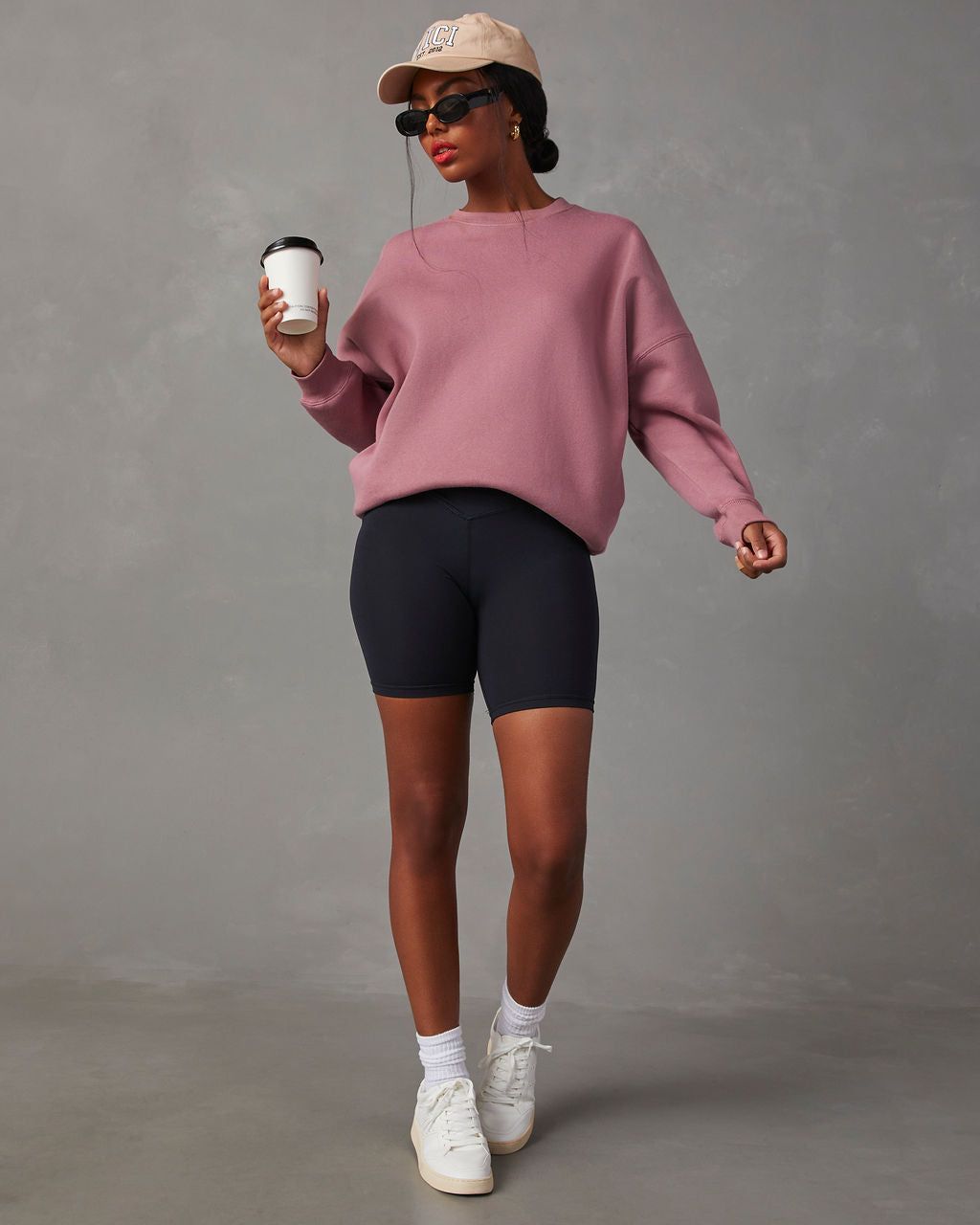 Alden Oversized Crew Neck Sweatshirt - Dusty Purple sold by Vici product image thumbnail 6