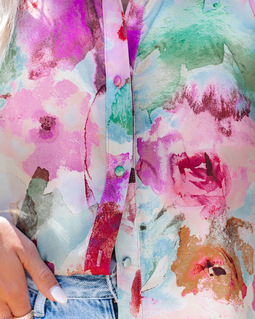 Beyond The Waterfall Button Down Blouse - FINAL SALE sold by Vici product image thumbnail 4