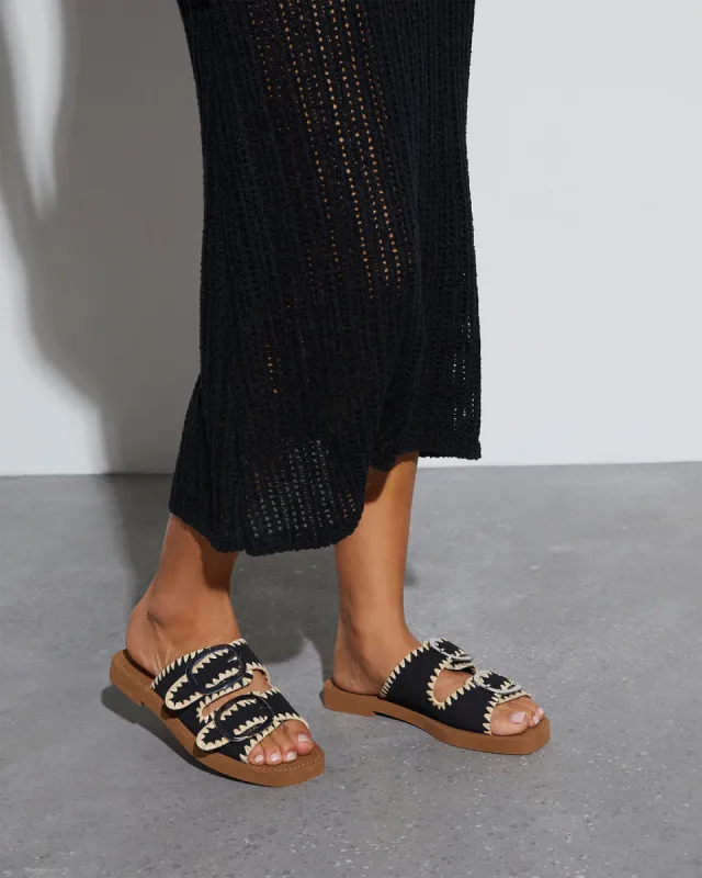 Rica Embroidered Flat Sandals sold by Vici