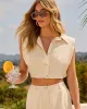 Charly Short Sleeve Collared Top sold by Vici