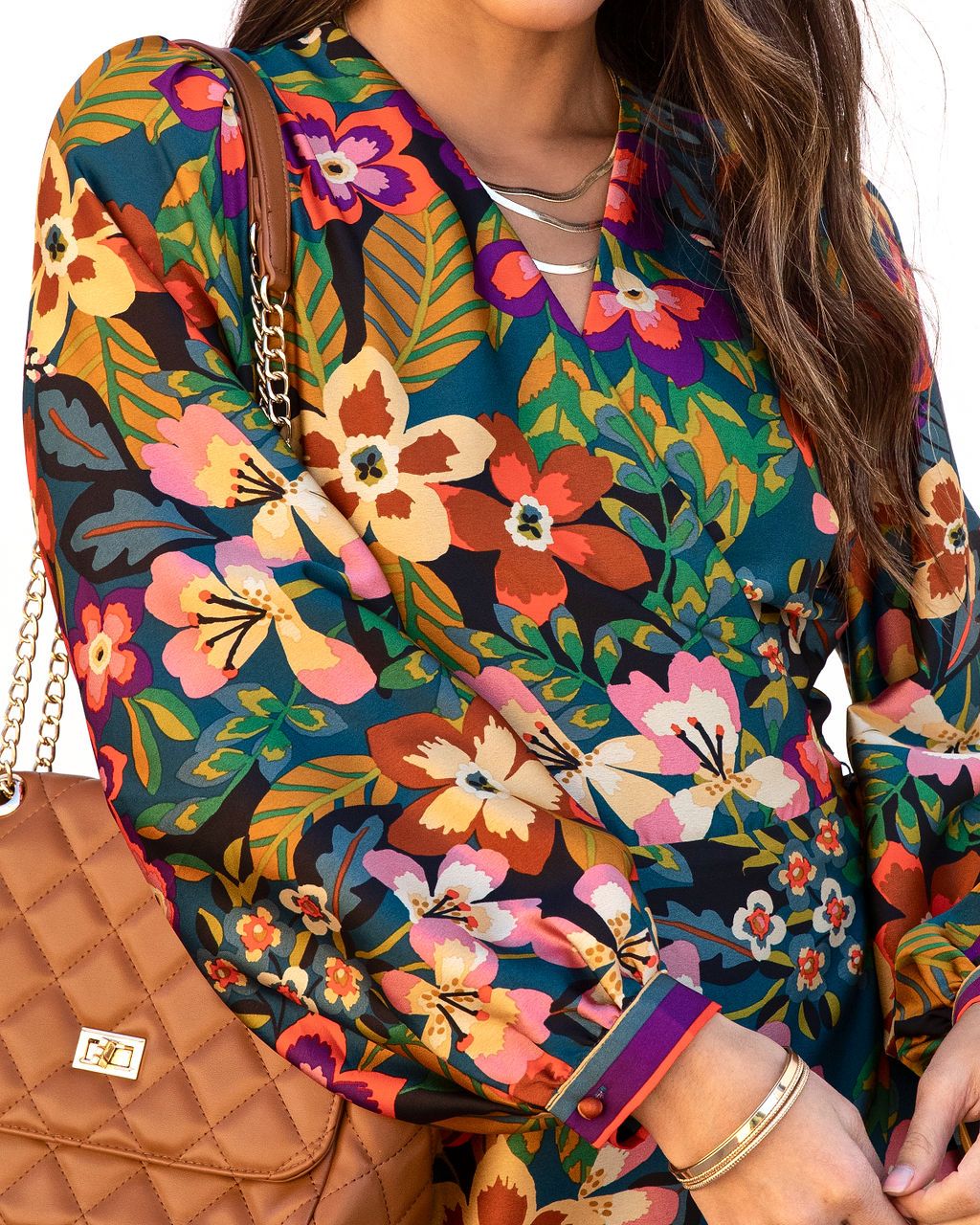 Rio Satin Printed Wrap Midi Dress sold by Vici product image thumbnail 2