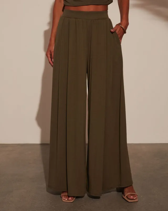 Tatum High Waisted Wide Leg Pants sold by Vici