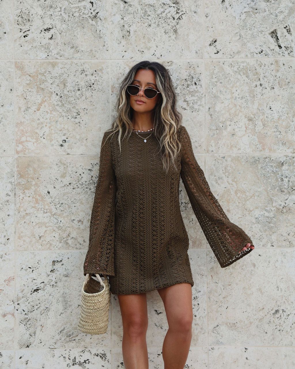 Nikolai Crochet Mini Dress sold by Vici product image thumbnail 3