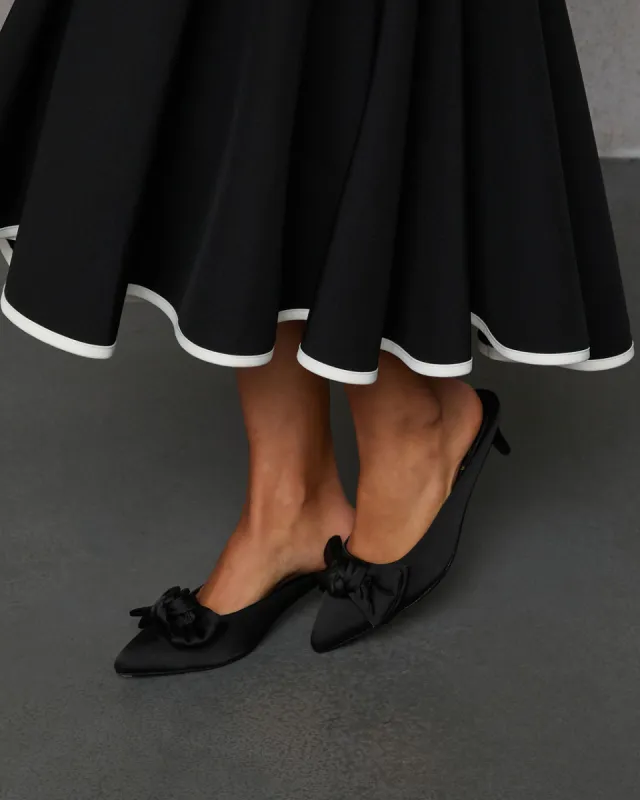 Dainty Little Number Satin Knot Mule sold by Vici