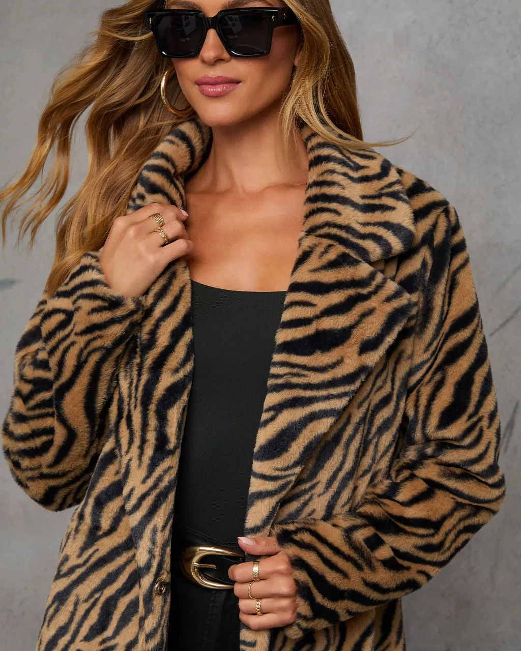 Endless Affair Faux Fur Animal Print Jacket sold by Vici product image thumbnail 2