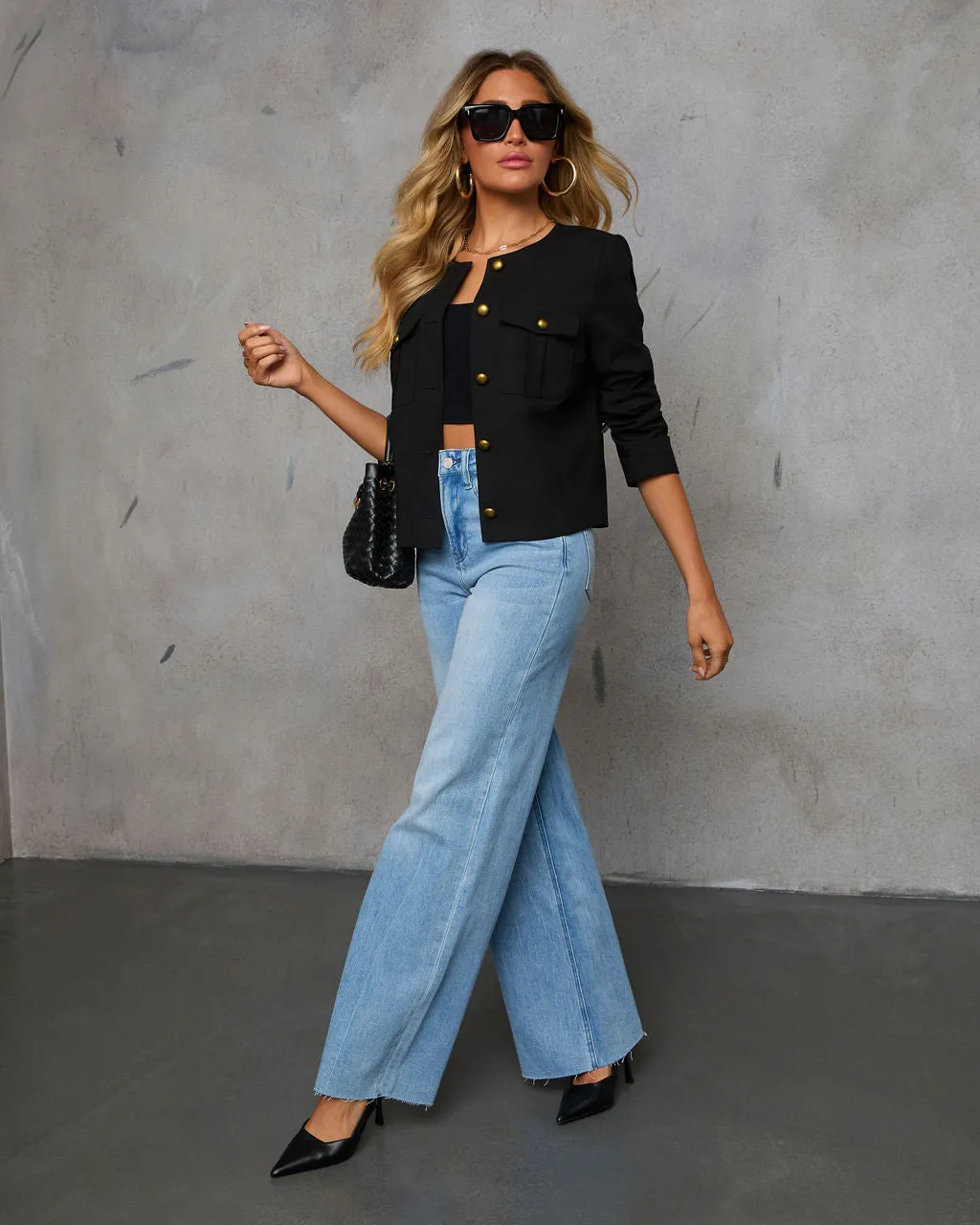 Keep Up Front Button Military Style Jacket sold by Vici product image thumbnail 2